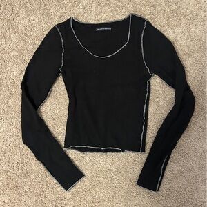 Brandy Melville Black Top with White Trim